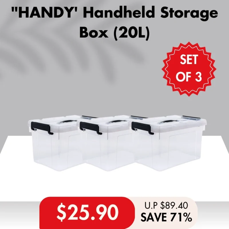 HOUZE - HANDY' Handheld 20L|33L|47L|63L Storage Box: Your Storage Companion