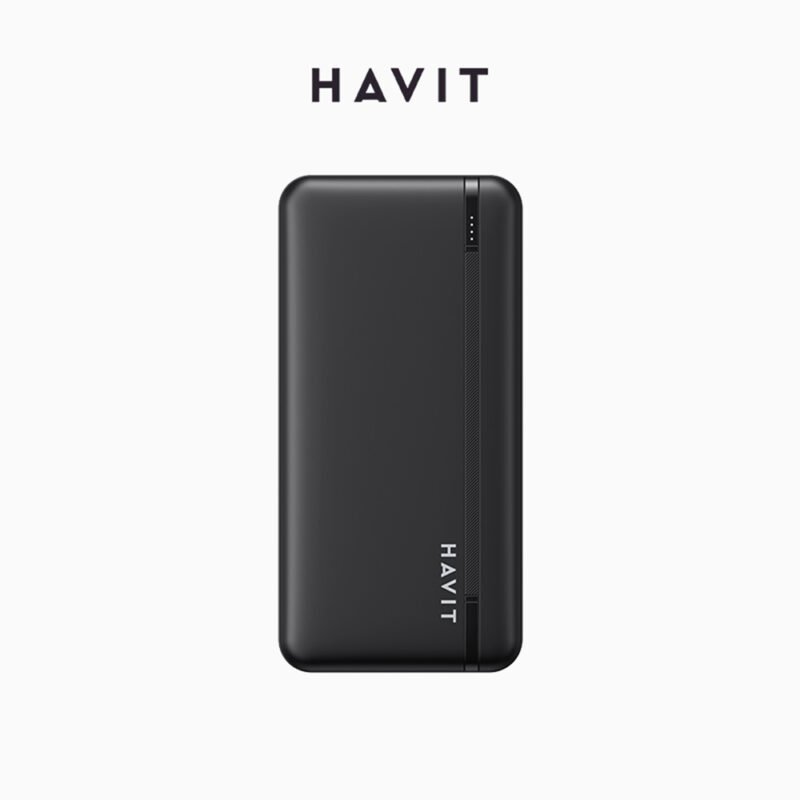 HAVIT - 20000mAh PD20W USB-C + Dual 22.5W USB-A Fast Charge Power Bank. Black | White